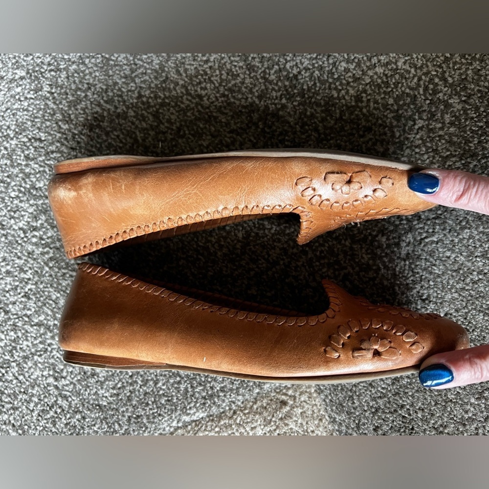 Jack Rogers Brown Leather Flats - 7 - Picture 8 of 11